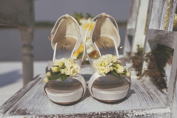Wedding shoes with yellow flowers