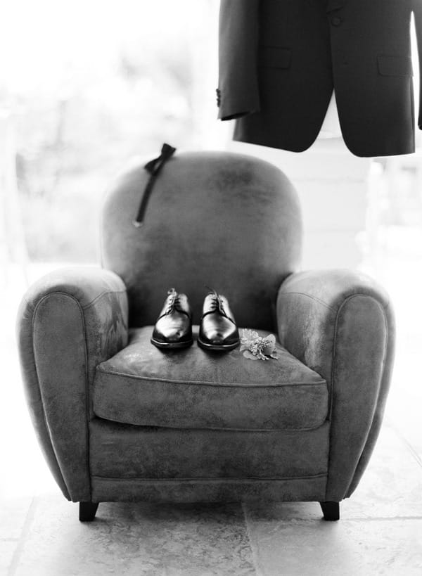 Groom's shoes on chair