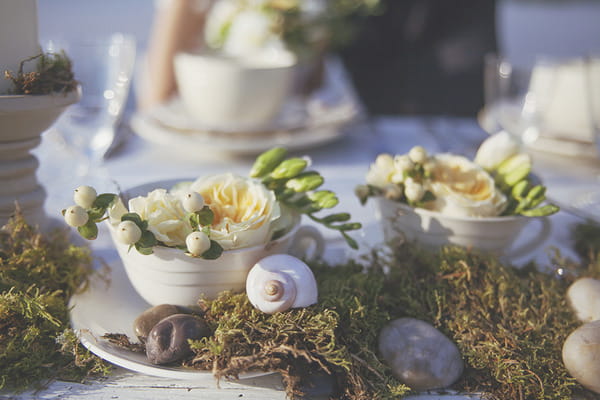 Shells and spring wedding decorations