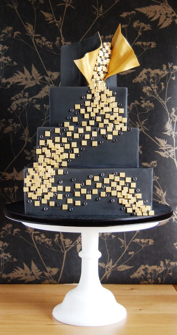 Black and Gold Dance Cake - Tiers of Happiness