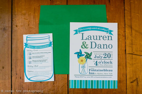 Wedding stationery with pinwheel styling