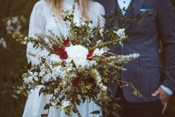 Bride's large rustic bouquet