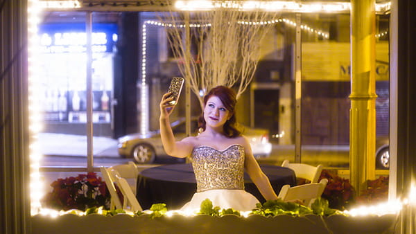 Bride taking a selfie