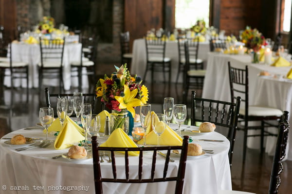 Bright and bold wedding table styling