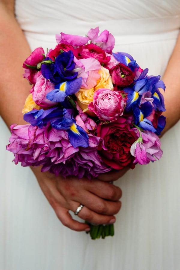 Bright, colourful bridal bouquet