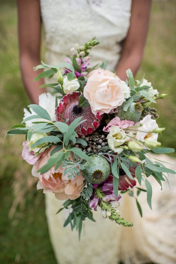 Bride's rustic wedding bouquet
