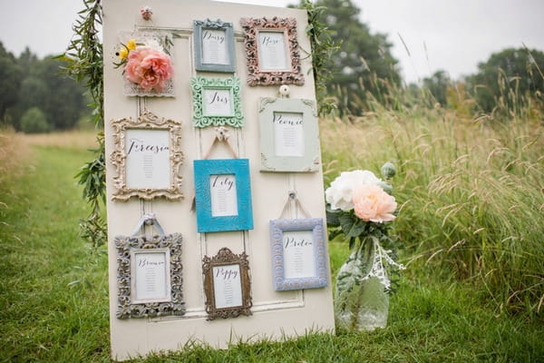 Picture frame wedding seating plan