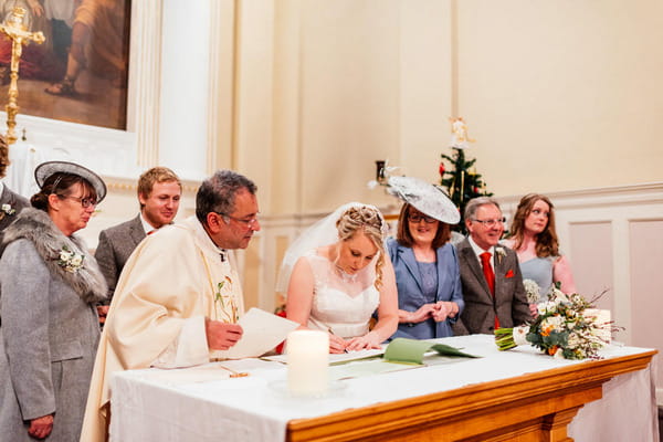 Signing marriage register