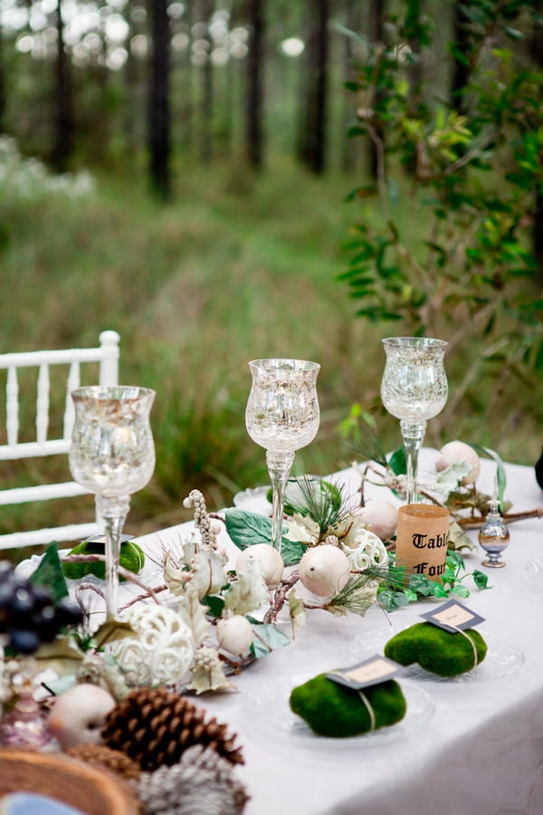 Woodland wedding table styling