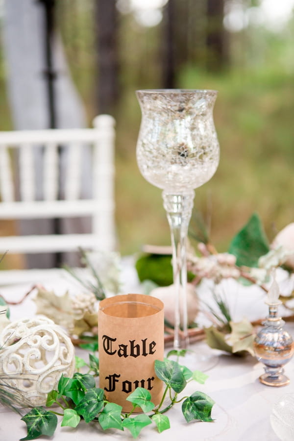 Glass on wedding table