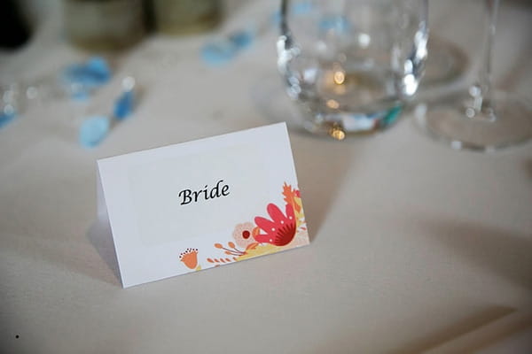 Bride name place card