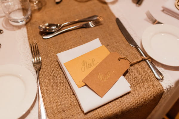 Cards on wedding table