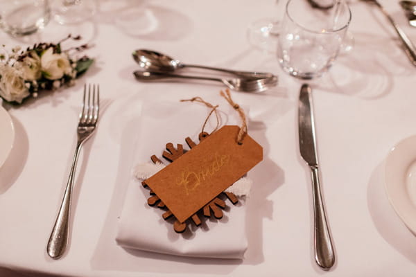 Rustic wedding name card