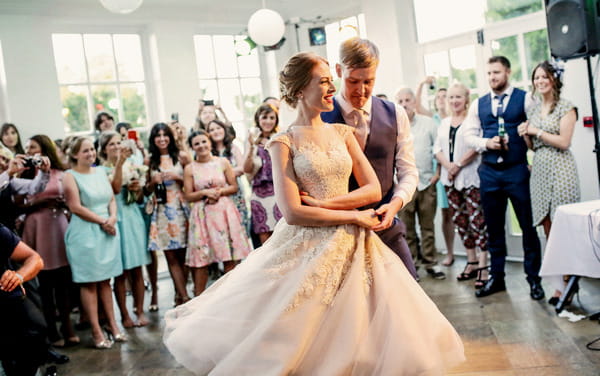 Bride and groom first dance at Woodhill Hall