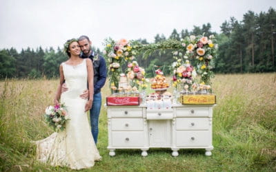 Rustic Meadow Wedding Styling with Sweet treats