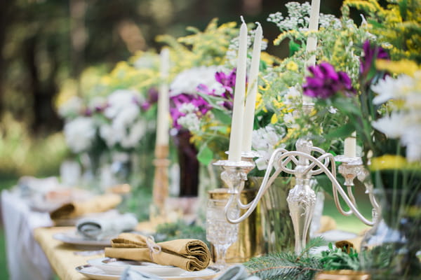 Candlesticks on wedding table