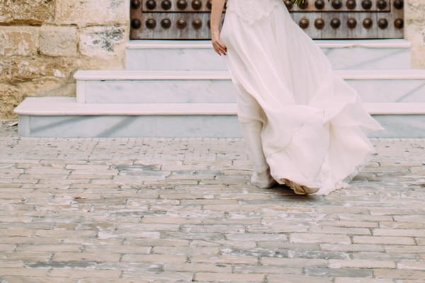 Bottom of bride's dress