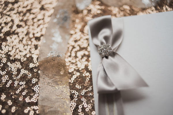 Bow on wedding stationery