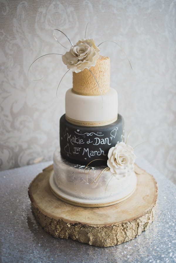 Wedding cake with chalkboard detail