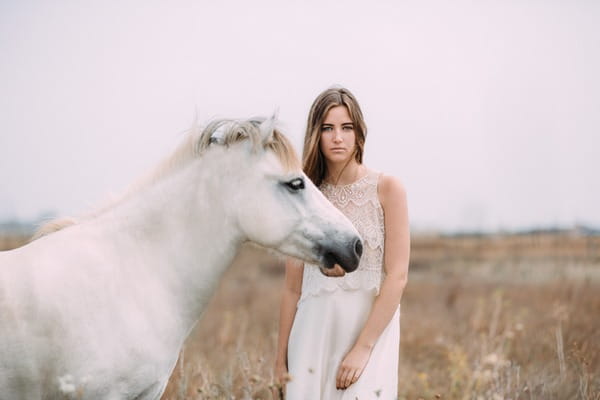 Bride with white horse