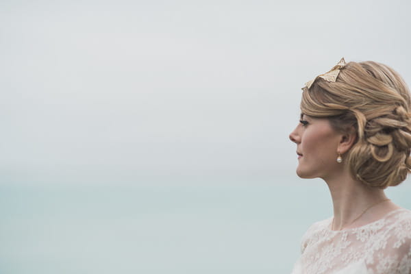 Bride with updo hairstyle