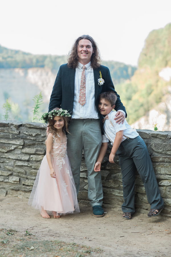 Groom with flower girl and pageboy