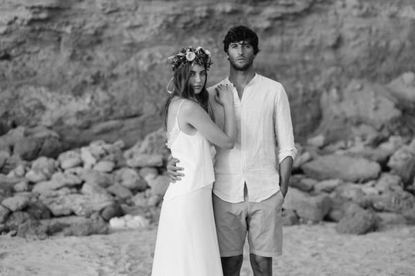 Bohemian bride and groom