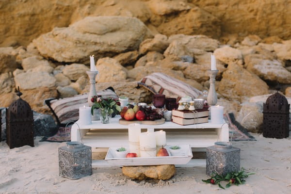 Pallet wedding table on beach