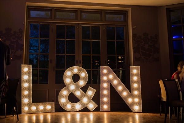 Large illuminated wedding letters