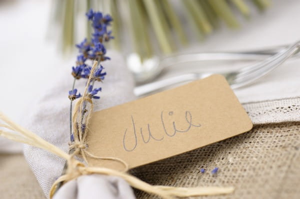 Lavender wedding table setting