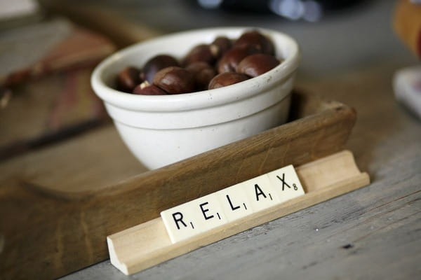 Relax spelt from Scrabble tiles