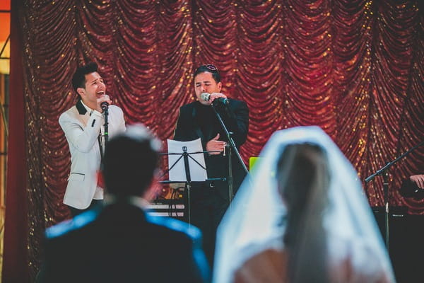 Singing during wedding ceremony in circus