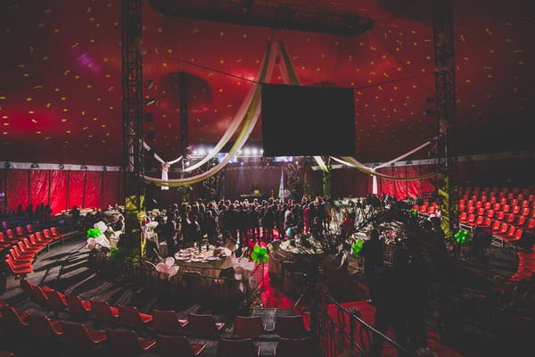 Wedding party in circus tent