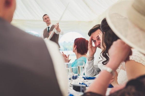 Groom embarrassed by wedding speech