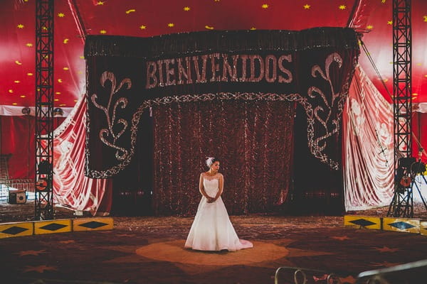 Bride on circus stage