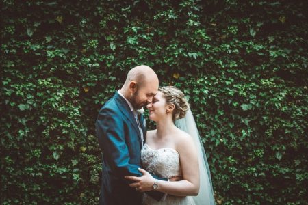 Tender moment between bride and groom - Picture by Danielle Victoria Photography