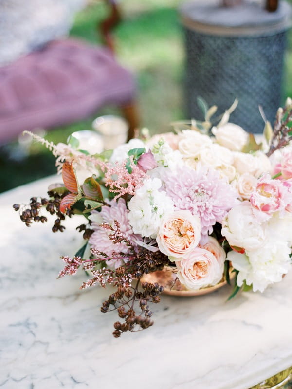 Elegant pastel shade wedding flowers