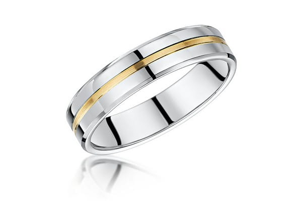 Laings Men's Palladium Yellow Gold 5mm Wedding Ring