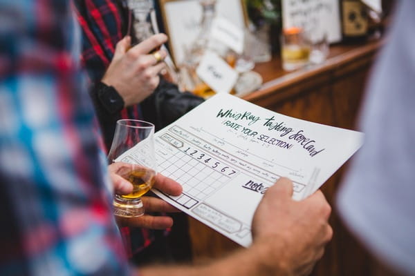 Whisky tasting score card