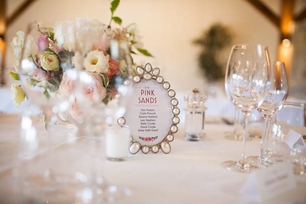 Photo frame for wedding table name