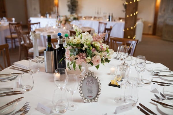 Pretty wedding table at Packington Moor