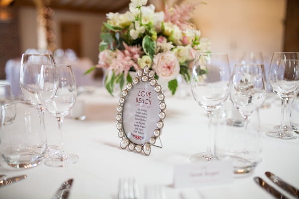 Photo frame wedding table name