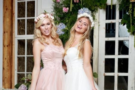Amanda Wyatt She Walks with Beauty 2017 - Mistie wedding dress in Mocha Pink and Ivory