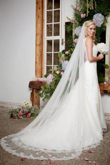 Back of Elenor Wedding Dress with Veil - Amanda Wyatt She Walks with Beauty 2017 Bridal Collection