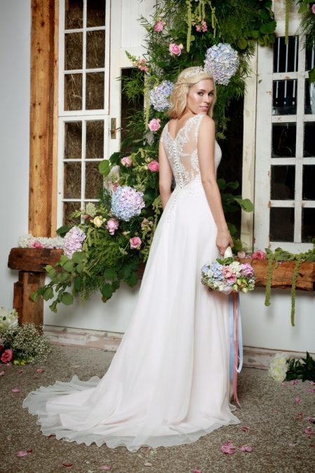 Back of Lettie Wedding Dress in Blush - Amanda Wyatt She Walks with Beauty 2017 Bridal Collection