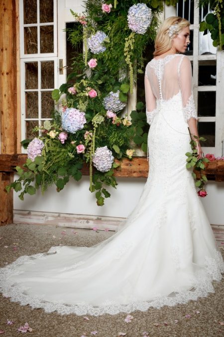Back of Winter Wedding Dress - Amanda Wyatt She Walks with Beauty 2017 Bridal Collection