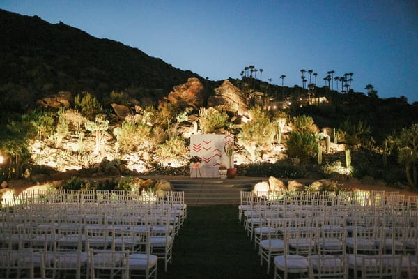 Colony 29 wedding ceremony seating at night