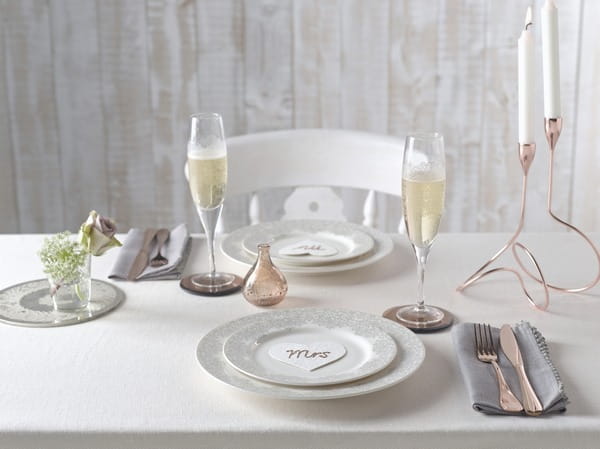 Denby Monsoon Filigree Silver Wedding Place Setting