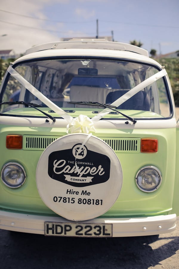 Green camper van