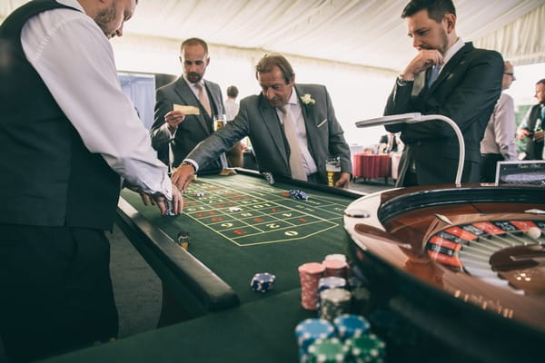 Blackjack table at Colshaw Hall wedding